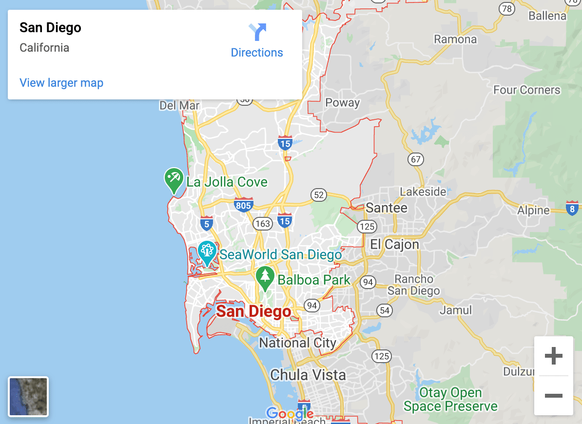 map of San Diego